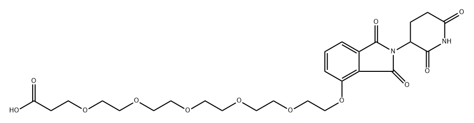 1-((2-(2,6-dioxopiperidin-3-yl)-1,3-dioxoisoindolin-4-yl)oxy)-3,6,9,12,15-pentaoxaoctadecan-18-oic acid 结构式