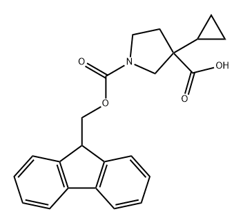 3-cyclopropyl-1-{[(9H-fluoren-9-yl)methoxy]carbo
nyl}pyrrolidine-3-carboxylic acid 结构式