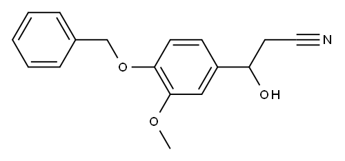 β-Hydroxy-3-methoxy-4-(phenylmethoxy)benzenepropanenitrile 结构式