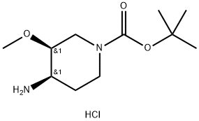 (3S,4R)-4-氨基-3-甲氧基哌啶-1-羧酸叔丁酯盐酸盐 结构式