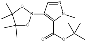 1-甲基-4-(4,4,5,5-四甲基-1,3,2-二氧硼杂环戊烷-2-基)-1H-吡唑-5-羧酸叔丁酯 结构式