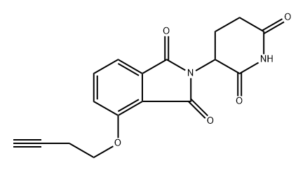 4-(but-3-yn-1-yloxy)-2-(2,6-dioxopiperidin-3-yl)isoindoline-1,3-dione 结构式