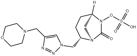 (1R,2S,5R)-2-((4-(MORPHOLINOMETHYL)-1H-1,2,3-TRIAZOL-1-YL)METHYL)-7-OXO-1,6-DIAZABICYCLO[3.2.1]OCTAN 结构式