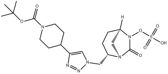 1-PIPERIDINECARBOXYLIC ACID, 4-[1-[[(1R,2S,5R)- 7-OXO-6-(SULFOOXY)-1,6-DIAZABICYCLO[3.2.1]OCT2-YL]ME 结构式