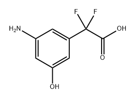 2-(3-氨基-5-羟基苯基)-2,2-二氟乙酸 结构式