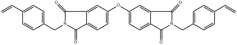 N,N'-双[(4-乙烯基苯基)甲基]-4,4'-氧叉基邻苯二甲酸二酰亚胺 结构式