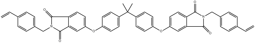 N,N'-双[(4-乙烯基苯基)甲基]-2,2-双[4-(3,4-二羧基苯氧基)苯基]丙烷 二酰亚胺 结构式