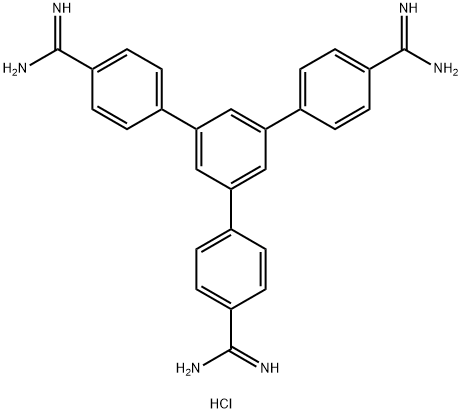 5'-(4-氨基甲酰亚胺苯基)-[1,1':3',1"-三联苯]-4,4"-二(羧肟酰胺),盐酸盐(1:3) 结构式