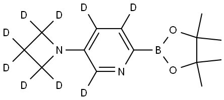 5-(azetidin-1-yl-d6)-2-(4,4,5,5-tetramethyl-1,3,2-dioxaborolan-2-yl)pyridine-3,4,6-d3 结构式