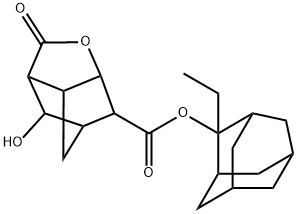 2-ethyladamantan-2-yl 7-hydroxy-2-oxohexahydro-2H-3,5-methanocyclopenta[b]furan-6-carboxylate 结构式