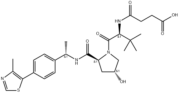 4-(((S)-1-((2S,4R)-4-hydroxy-2-(((S)-1-(4-(4-methylthiazol-5-yl)phenyl)ethyl)carbamoyl)pyrrolidin-1-yl)-3,3-dimethyl-1-oxobutan-2-yl)amino)-4-oxobutanoic acid 结构式