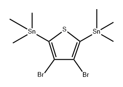 3,4-二溴-2,5-双(三甲基甲锡烷基)噻吩 结构式