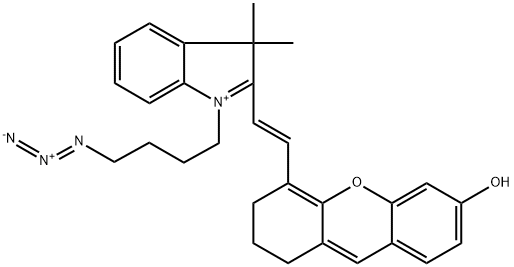 3H-INDOLIUM, 1-(4-AZIDOBUTYL)-2-[(1E)-2-(2,3-DIHYDRO-6-HYDROXY-1H-XANTHEN-4-YL)ETHENYL]-3,3-DIMETHYL- 结构式