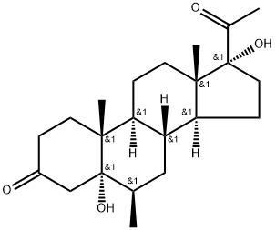 Pregnane-3,20-dione, 5,17-dihydroxy-6-methyl-, (5α,6β)- 结构式