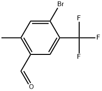 4-Bromo-2-methyl-5-(trifluoromethyl)benzaldehyde 结构式