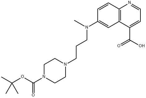 6-((3-(4-(叔丁氧基羰基)哌嗪-1-基)丙基)(甲基)氨基)喹啉-4-羧酸 结构式