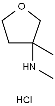 N,3-二甲基四氢呋喃-3-胺盐酸盐 结构式