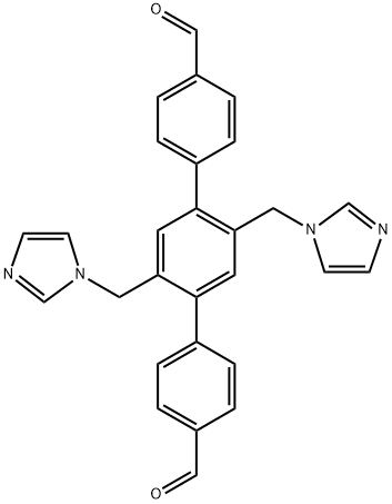 2',5'-双((1H-咪唑-1-基)甲基)-[1,1':4',1''-三联苯]-4,4''-二甲醛 结构式