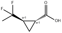 REL-(1R,2R)-2-(1,1-二氟乙基)环丙烷甲酸 结构式