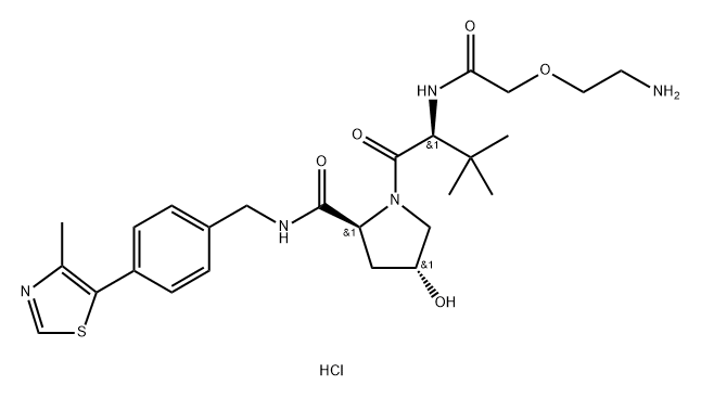 (S,R,S)-AHPC-一聚乙二醇-氨基盐酸盐 结构式