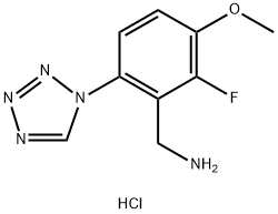 2-氟-3-甲氧基-6-(1H-四唑-1-基)-苯甲烷胺 盐酸盐 结构式