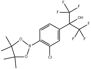 2-(3-氯-4-(4,4,5,5-四甲基-1,3,2-二氧杂硼烷-2-基)苯基)-1,1,3,3,3-六氟丙烷-2-醇 结构式