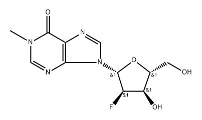 2'-Deoxy-2'-fluoro-N1-methyl inosine 结构式