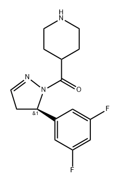 (R)-(5-(3,5-difluorophenyl)-4,5-dihydro-1H-pyrazol-1-yl)(piperidin-4-yl)methanone 结构式