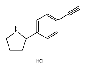 2-(4-ethynylphenyl)pyrrolidine hydrochloride 结构式