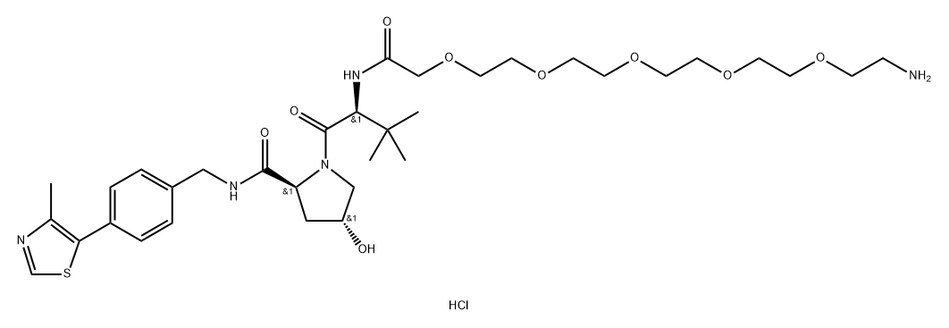 (S,R,S)-AHPC-五聚乙二醇-氨基盐酸盐 结构式
