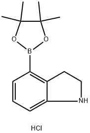 4-(Tetramethyl-1,3,2-dioxaborolan-2-yl)-2,3-dihydro-1H-indole hydrochloride 结构式