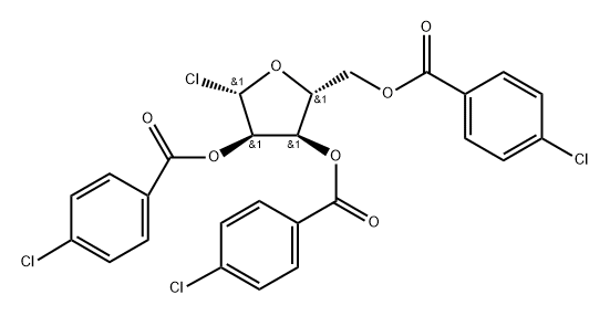 β-D-Ribofuranosyl chloride, 2,3,5-tris(4-chlorobenzoate) 结构式