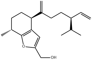 (4S,7R)-4,5,6,7-Tetrahydro-7-methyl-4-[(4R)-1-methylene-4-(1-methylethyl)-5-hexen-1-yl]-2-benzofuranmethanol 结构式