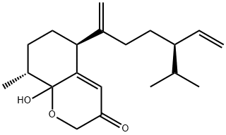 (5S,8R)-6,7,8,8a-Tetrahydro-8a-hydroxy-8-methyl-5-[(4R)-1-methylene-4-(1-methylethyl)-5-hexen-1-yl]-2H-1-benzopyran-3(5H)-one 结构式