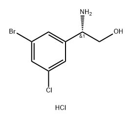 (2S)-2-氨基-2-(3-溴-5-氯苯基)乙-1-醇盐酸盐 结构式