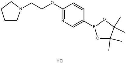 2-(2-吡咯烷-1-基-乙氧基)-吡啶-5-硼酸频哪醇酯盐酸盐 结构式