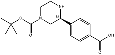 (S)-4-(4-(叔丁氧基羰基)哌嗪-2-基)苯甲酸 结构式