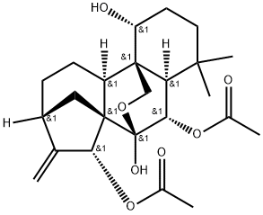 7,20-环氧贝壳杉-16-烯-1BETA,6BETA,7BETA,15BETA-四醇 6,15-二乙酸酯 结构式