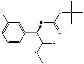 methyl (R)-2-((tert-butoxycarbonyl)amino)-2-(3-fluorophenyl)acetate 结构式