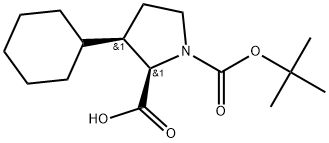 1-(1,1-Dimethylethyl) (2R,3R)-3-cyclohexyl-1,2-pyrrolidinedicarboxylate 结构式