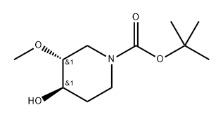 (3R,4R)-1-BOC-4-羟基-3-甲氧基哌啶 结构式