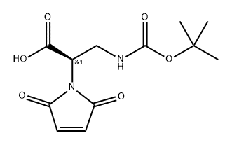 (R)-3-(BOC-氨基)-2-(2,5-二氧代-2,5-二氢-1-吡咯基)丙酸 结构式