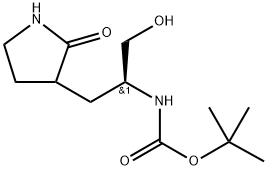 ((2S)-1-羟基-3-(2-氧代吡咯烷-3-基)丙-2-基)氨基甲酸叔丁酯 结构式