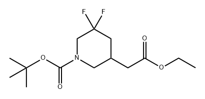 tert-butyl 5-(2-ethoxy 2-oxoethyl)-3,3-difluoropiperidine-1-carboxylate 结构式