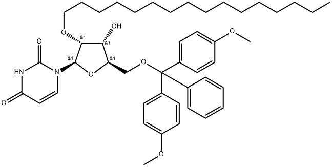 URIDINE, 5'-O-[BIS(4-METHOXYPHENYL)PHENYLMETHYL]-2'-O-HEXADECYL- 结构式