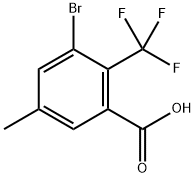 3-bromo-5-methyl-2-(trifluoromethyl)benzoic acid 结构式
