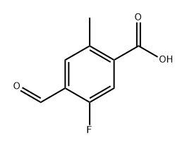 5-氟-4-甲酰基-2-甲基苯甲酸 结构式