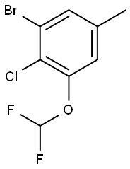 1-bromo-2-chloro-3-(difluoromethoxy)-5-methylbenzene 结构式