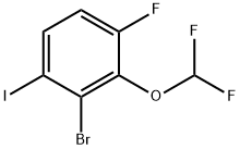 2-Bromo-3-(difluoromethoxy)-4-fluoro-1-iodobenzene 结构式