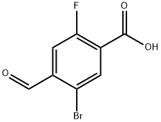 5-溴-2-氟-4-甲酰基苯甲酸 结构式